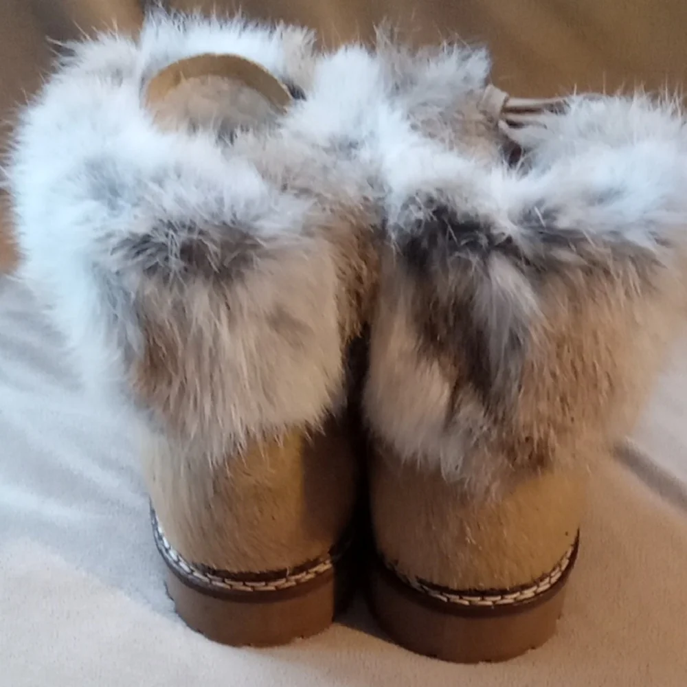 Pajar Cream Fur-Trimmed Ankle Boots - Picture 3 of 7